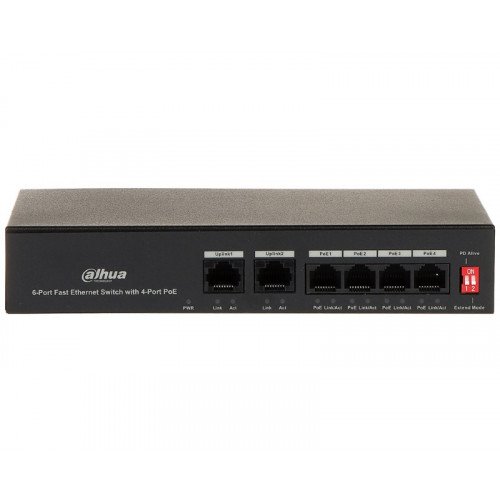 DAHUA PFS3006-4ET-36 6-Port Ethernet Switch with 4-Port PoE - Ethernet PoE svičevi