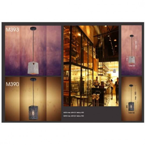 Visilica 1xE27 Max.60W/220V M393 - Lusteri i visilice Visilica 1xE27 Max.60W/220V M393 - Lusteri i visilice