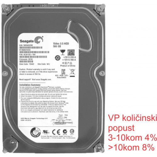 SEAGATE HDD 3.5  500GB SLIM SATA - Hard disk za video nadzor SEAGATE HDD 3.5  500GB SLIM SATA - Hard disk za video nadzor