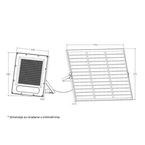 Solarni LED reflektor 240W 5000K – GN-SFL519-240W - Solarni reflektori