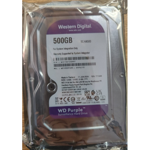 WD Purple HDD 3.5 500GB WD5000PURX - Hard disk za video nadzor WD Purple HDD 3.5 500GB WD5000PURX - Hard disk za video nadzor