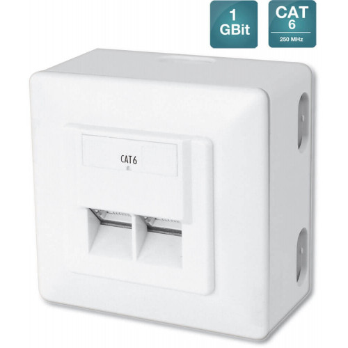 Modul nazidne utičnice - Rozetna 2 X RJ45 - Instalaciona oprema Modul nazidne utičnice - Rozetna 2 X RJ45 - Instalaciona oprema