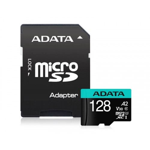 A-DATA UHS-I U3 MicroSDHC 128GB V30S class 10 + adapter AUSDX128GUI3V30SA2-RA1Hard disk za video nadzor A-DATA UHS-I U3 MicroSDHC 128GB V30S class 10 + adapter AUSDX128GUI3V30SA2-RA1Hard disk za video nadzor
