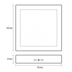 LED panel nadgradni 12W dnevno svetlo, kvadratni