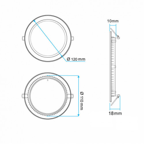 LED panel ugradni 6W okrugli toplo bela bojaLed paneli