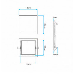 LED panel ugradni kvadratni 6W dnevno svetlo