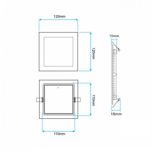 LED panel ugradni kvadratni 6W dnevno svetloLed paneli