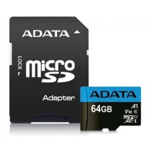 A-DATA UHS-I MicroSDXC 64GB class 10 + adapter AUSDX64GUICL10A1-RA1Hard disk za video nadzor A-DATA UHS-I MicroSDXC 64GB class 10 + adapter AUSDX64GUICL10A1-RA1Hard disk za video nadzor