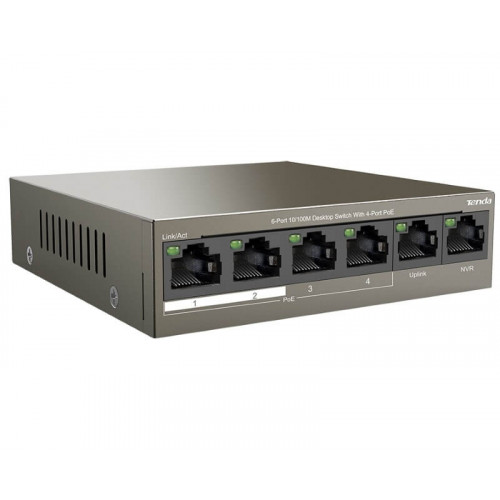 TENDA TEF1106P-4-63W 6-Port 10/100M Desktop Switch with 4-Port PoEEthernet PoE svičevi TENDA TEF1106P-4-63W 6-Port 10/100M Desktop Switch with 4-Port PoEEthernet PoE svičevi