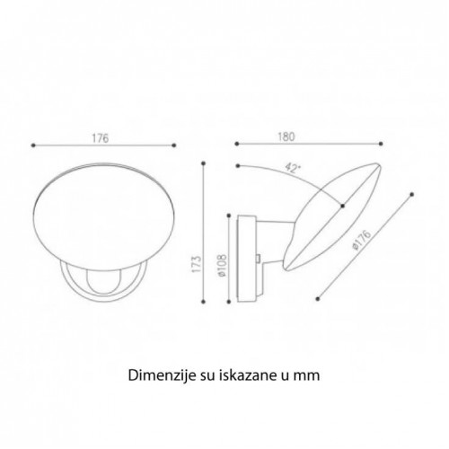Zidna LED lampa 12W okruglaLed spoljna rasveta Zidna LED lampa 12W okruglaLed spoljna rasveta