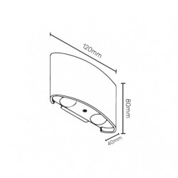 Zidna LED lampa 4W od aluminijuma