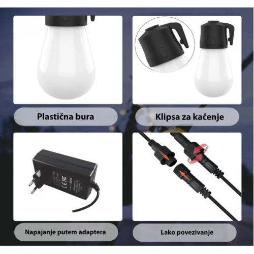 LED svetleći niz 15m, 15 sijalica - Led spoljna rasveta LED svetleći niz 15m, 15 sijalica - Led spoljna rasveta