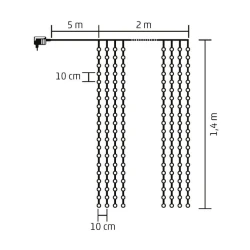 Svetleći niz 294 hladno bele LED diode HOME KIN294C/WH zavesa 2x1.4m