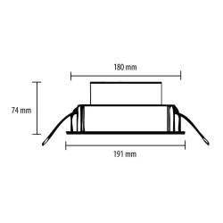 Ugradna LED lampa 20W dnevno svetlo PROSTO LUG1860-20/W spot 1700lm