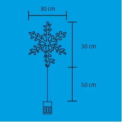 Ukras za prozor Pahuljica HOME KID701, akril, 16 LED, 30x30cm