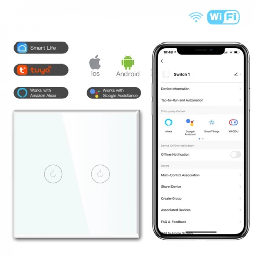Wi-Fi smart prekidač svetla bez N provodnika 2x10A - Ostala oprema