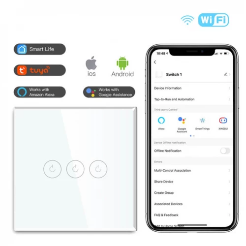 Wi-Fi smart prekidač svetla bez N provodnika 3x10A - Ostala oprema Wi-Fi smart prekidač svetla bez N provodnika 3x10A - Ostala oprema