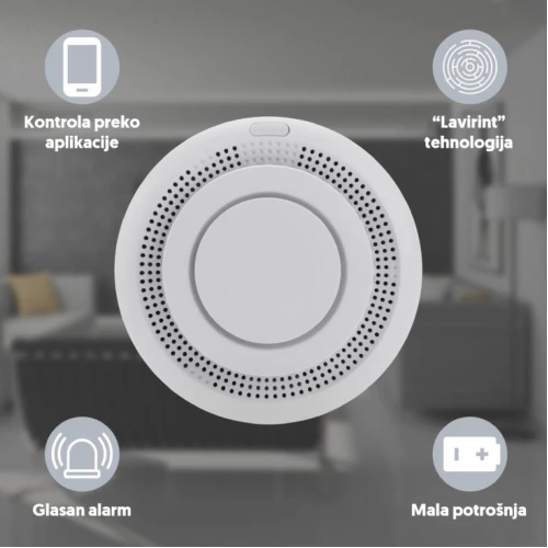 Wi-Fi smart senzor dima sa sirenom - Alarm Wi-Fi smart senzor dima sa sirenom - Alarm