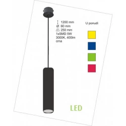 Crna LED visilica 3000K 1x5W 400lm M10270