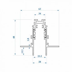 Šina 1m 12mm slim ugradna (za namestaj) crna