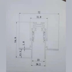 Šina 2m 12mm slim ugradna (za namestaj) crna