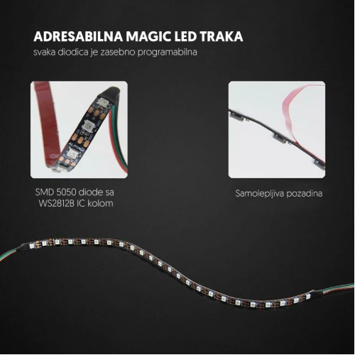 Adresabilna magic pixel RGB LED traka, 5V - Led trake Adresabilna magic pixel RGB LED traka, 5V - Led trake