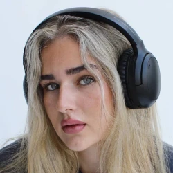 Bežične Bluetooth slušalice preko ušiju sa ANC poništavanjem buke crne
