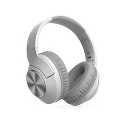 Bežične Bluetooth slušalice preko ušiju sklopive sa AUX kablom sivo bele