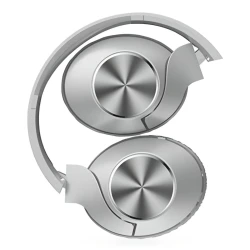 Bežične Bluetooth slušalice preko ušiju sklopive sa AUX kablom sivo bele