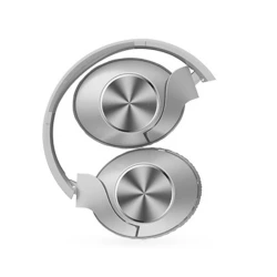 Bežične Bluetooth slušalice preko ušiju sklopive sa AUX kablom sivo bele
