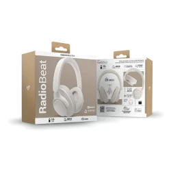 Bežične Bluetooth slušalice sa FM radiom i MP3 plejerom krem