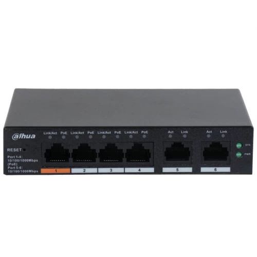DAHUA CS4006-4GT-60 6-Port Switch with 4-Port PoE - Ethernet PoE svičevi DAHUA CS4006-4GT-60 6-Port Switch with 4-Port PoE - Ethernet PoE svičevi