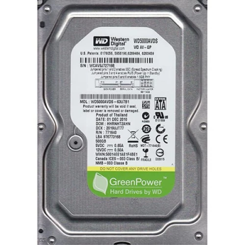 Hard disk 500GB WD5000AVDS WD AV-GP 7200RPM - Hard disk za video nadzor Hard disk 500GB WD5000AVDS WD AV-GP 7200RPM - Hard disk za video nadzor