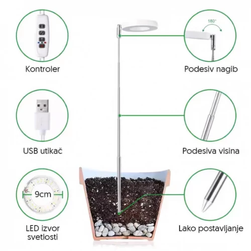 Jednostruka lampa za biljke 8W - Lampe za biljke Jednostruka lampa za biljke 8W - Lampe za biljke