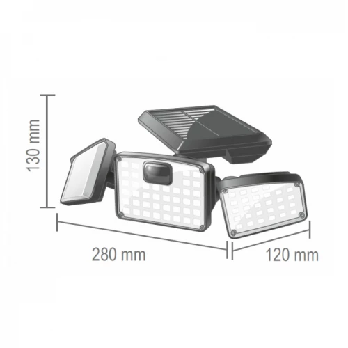 Solarna LED lampa sa PIR senzorom podesiv - Led spoljna rasveta Solarna LED lampa sa PIR senzorom podesiv - Led spoljna rasveta