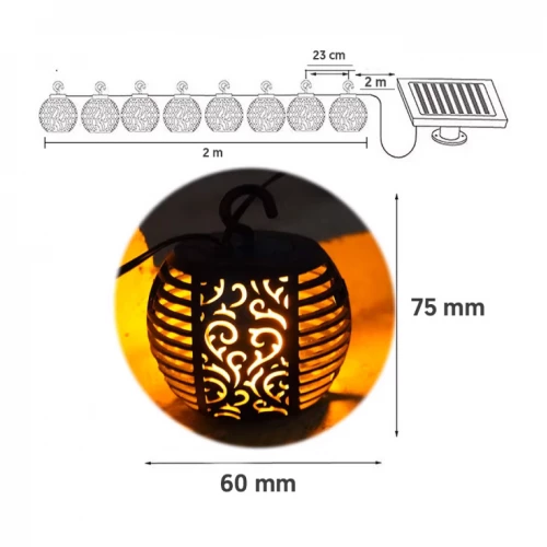 Solarni LED niz 2 m, 10 lampiona - Led spoljna rasveta Solarni LED niz 2 m, 10 lampiona - Led spoljna rasveta