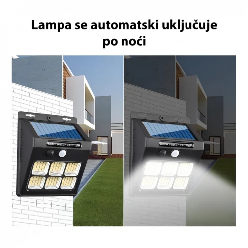Solarni LED reflektor lampa sa PIR senzorom zidni - Led spoljna rasveta