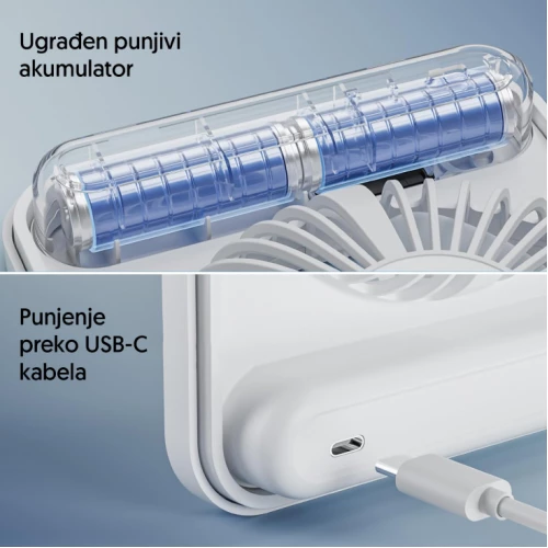 Stoni USB mini ventilator sa displejem beli - Stoni ventilatori Stoni USB mini ventilator sa displejem beli - Stoni ventilatori