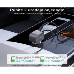 Anker 75W auto punjač sa uvlačivim kablom (MOB03324)