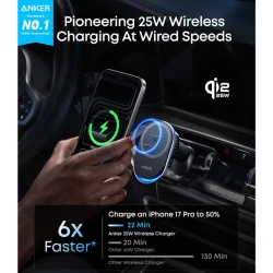 Anker 25W auto bežični magnetni držač i punjač (MOB03343)