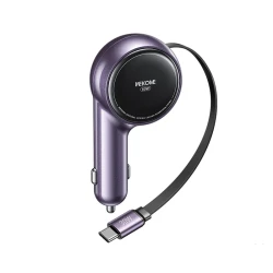 Wekome 30W auto punjač USB-C sa uvlačivim kablom ljubičasti (GPS01117)