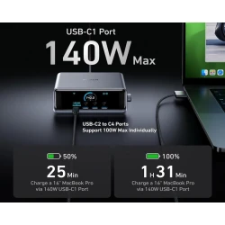 Anker 250W GaN punjač sa ekranom i 6 portova (MOB03340)