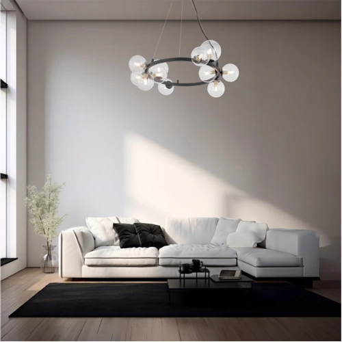 BRAYTRON crna visilica 11xG9 - Lusteri i visilice