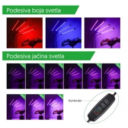 Četvorostruka lampa za biljke 16W, štipaljka