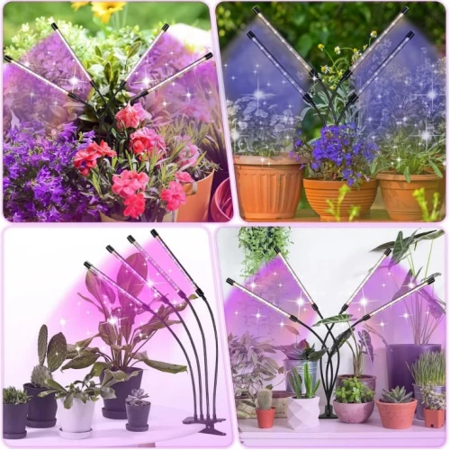 Četvorostruka lampa za biljke 16W, štipaljka - Lampe za biljke