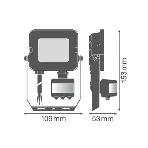LED Reflektor 10W PIR Senzor 4058075575240E | LEDVANCE - Reflektor bez senzora