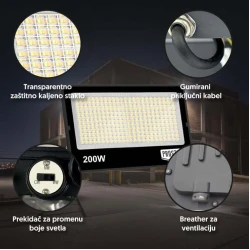 LED Reflektor 200W Promenljiva Boja – LRF043CCT-200W | PROSTO