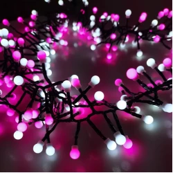 Lampice za jelku sa 100 roze i belih LED dioda 10m