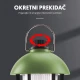 Prenosna Punjiva LED Kamping Lampa 3 Boje, Metalna Drška, Zelena - Led lampe na baterije