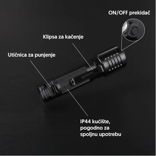 Punjiva LED baterijska lampa 3W XPE LED - Led lampe na baterije